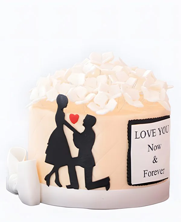 Торт с белыми цветочками на сватовство Торт с белыми цветочками на сватовство Фото