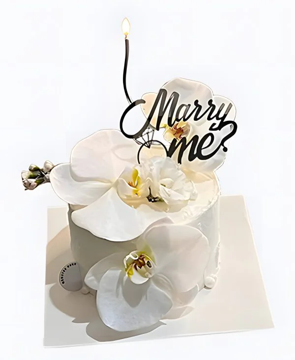 Торт с большими орхидеями на сватовство Торт с большими орхидеями на сватовство Фото