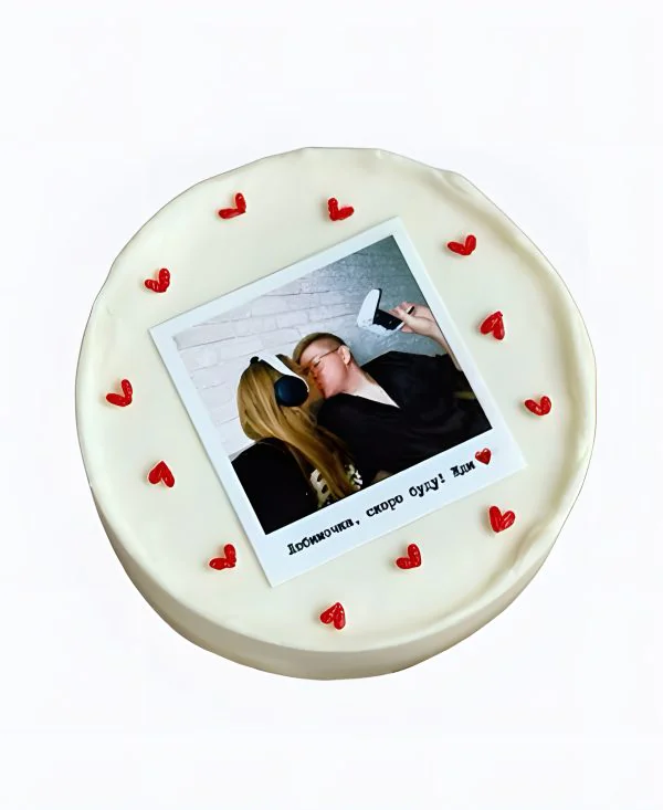 Торт с фото Полароид Фото