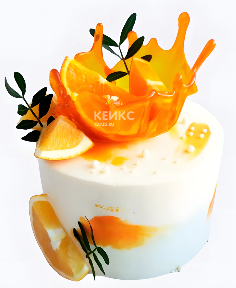 Торт с фруктами Апельсиновый всплеск Фото