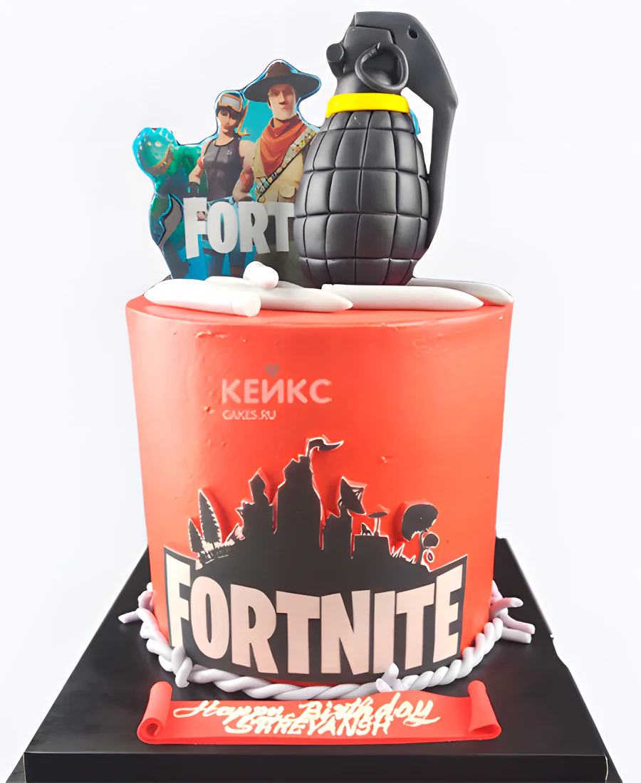 Торт с гранатой Fortnite Торт с гранатой Fortnite Фото