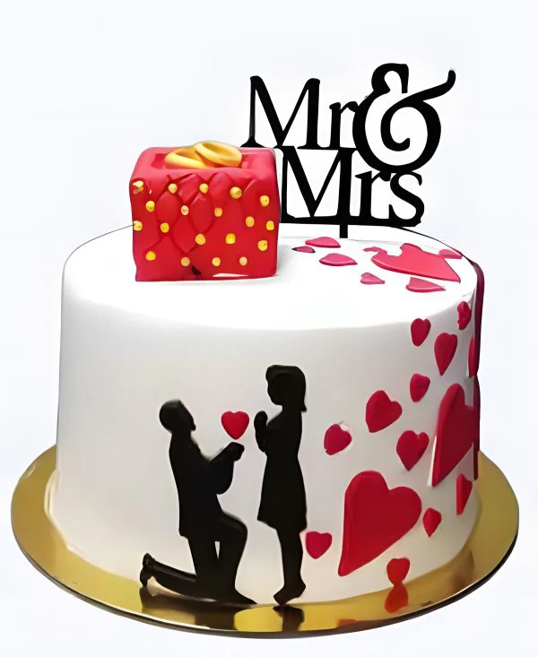 Торт с кольцами и сердцами на сватовство Торт с кольцами и сердцами на сватовство Фото