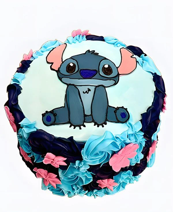 Торт с кремовыми цветами Фото