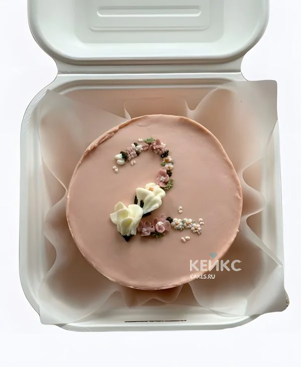 Торт с метрикой с цветочками Фото