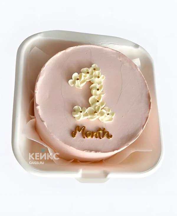 Торт с метрикой Цветочки на розовом Торт с метрикой Цветочки на розовом Фото