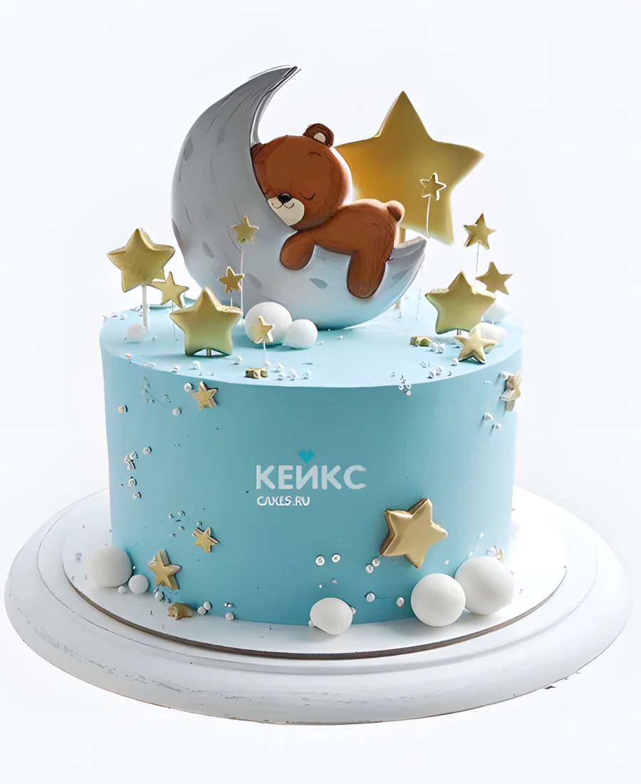 Торт с мишкой и звездами на рождение ребенка скоро буду Торт с мишкой и звездами на рождение ребенка скоро буду Фото