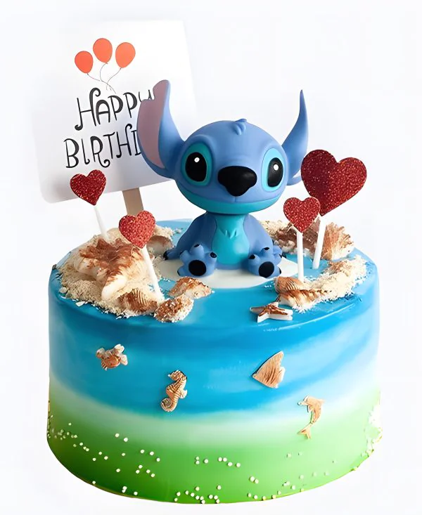 Торт с надписью и сердечками Фото