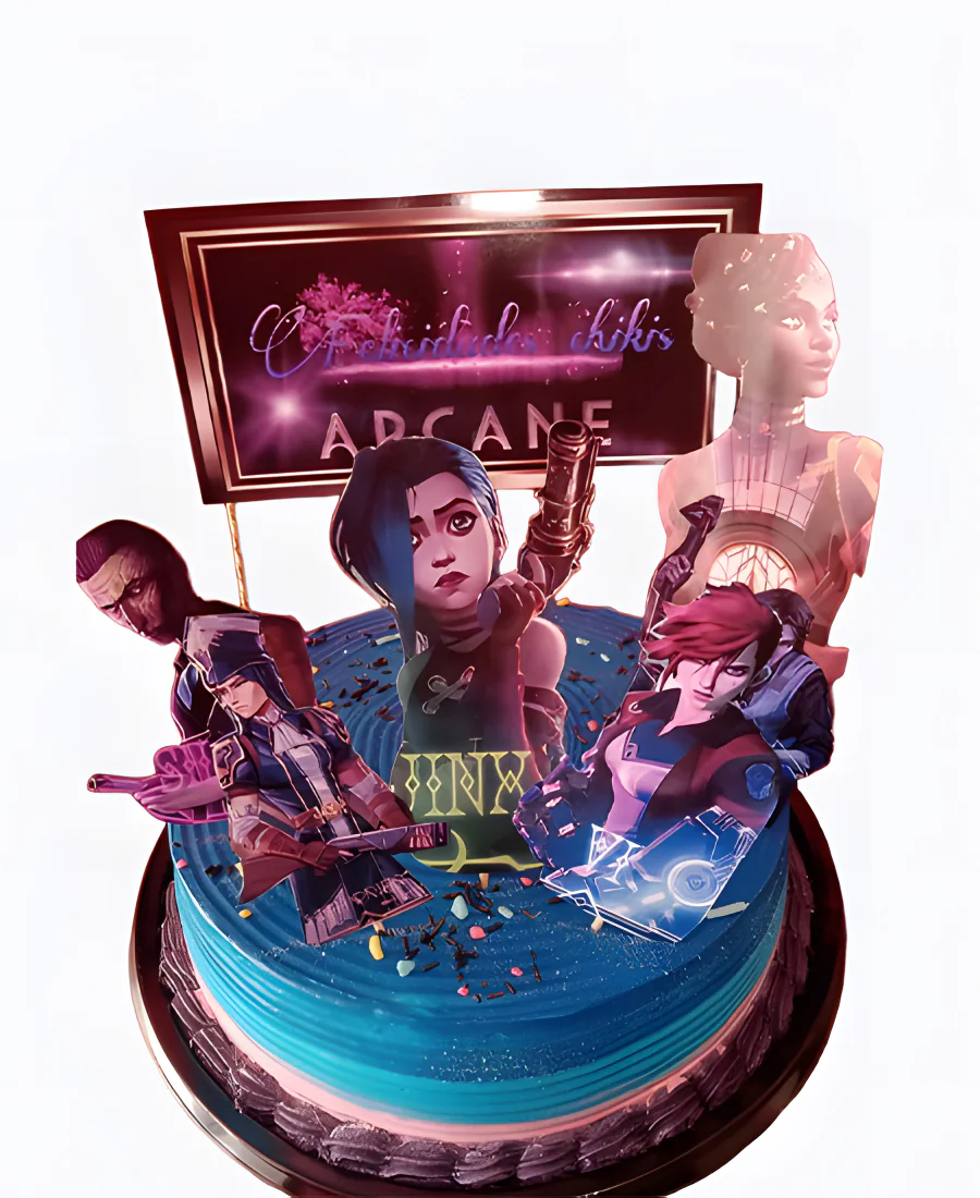 Торт с персонажами Аркейн на день рождения Торт с персонажами Аркейн на день рождения Фото