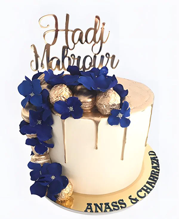 Торт с синими цветами на сватовство Торт с синими цветами на сватовство Фото