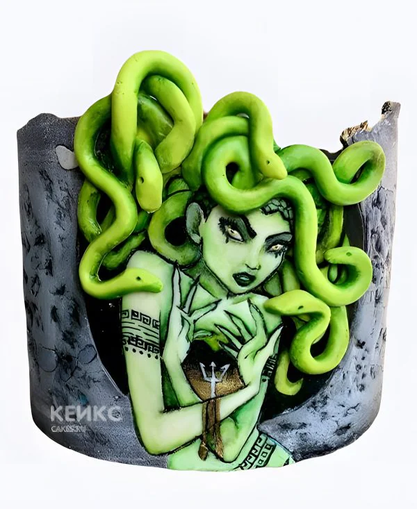 Торт Горгона со змеями Фото