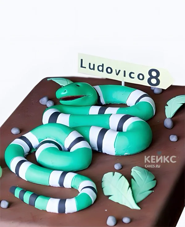 Торт Полосатая змея Фото