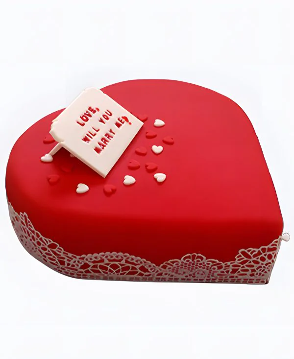 Торт в виде сердца с кружевом на сватовство Торт в виде сердца с кружевом на сватовство Фото