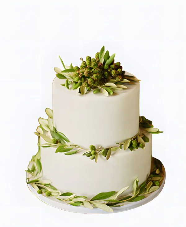 Трендовый двухъярусный торт на свадьбу Трендовый двухъярусный торт на свадьбу Фото