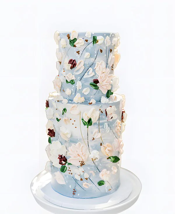 Трендовый голубой торт без мастики на свадьбу Трендовый голубой торт без мастики на свадьбу Фото