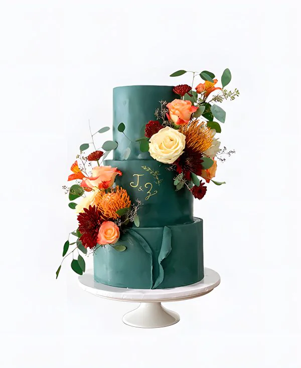 Трендовый изумрудный торт на свадьбу Трендовый изумрудный торт на свадьбу Фото