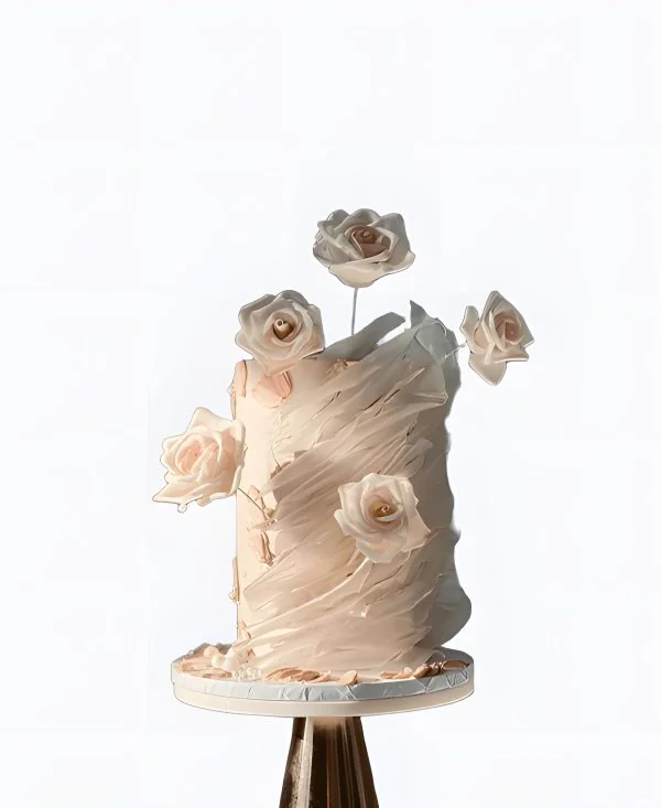 Трендовый торт на свадьбу эстетичный с розами Трендовый торт на свадьбу эстетичный с розами Фото