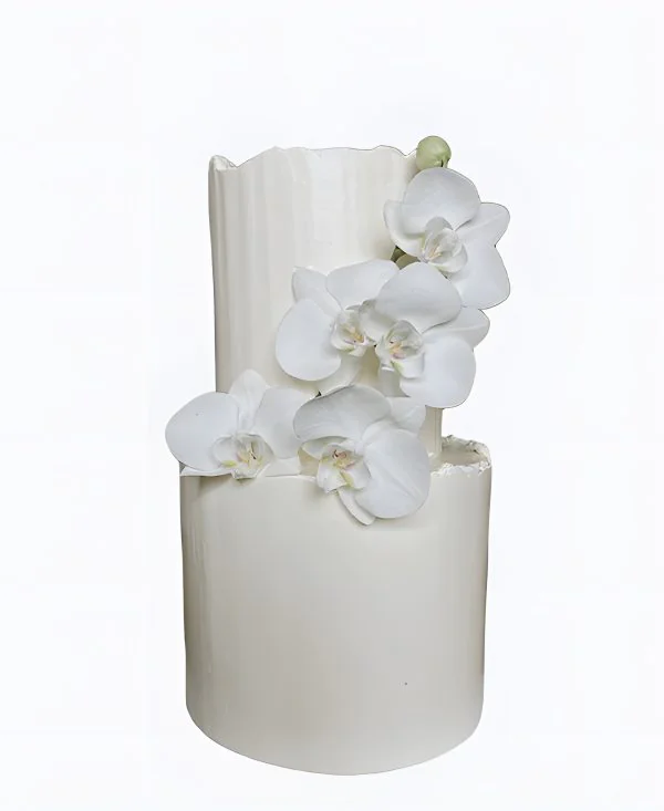 Трендовый торт на свадьбу с белой орхидеей Фото