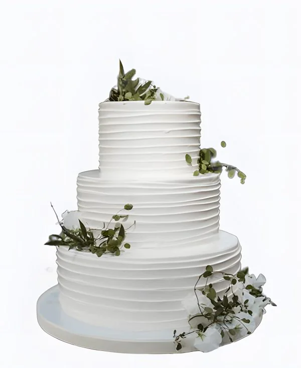 Трендовый торт с белым вьюнком на свадьбу Трендовый торт с белым вьюнком на свадьбу Фото
