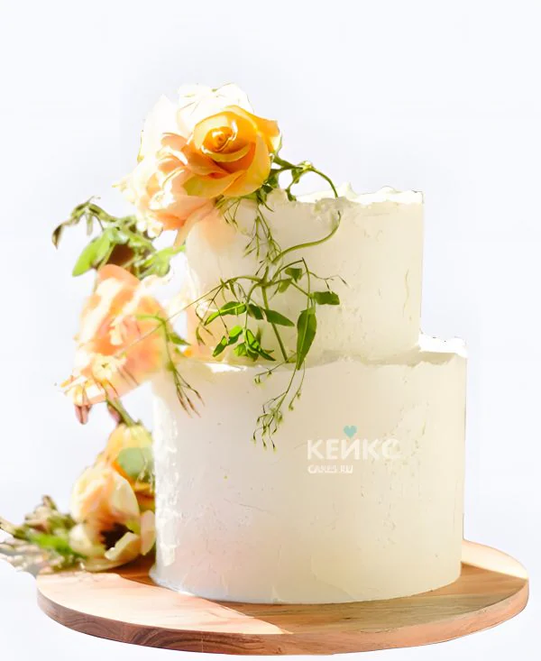 Весенний свадебный торт роза на ветке Весенний свадебный торт роза на ветке Фото