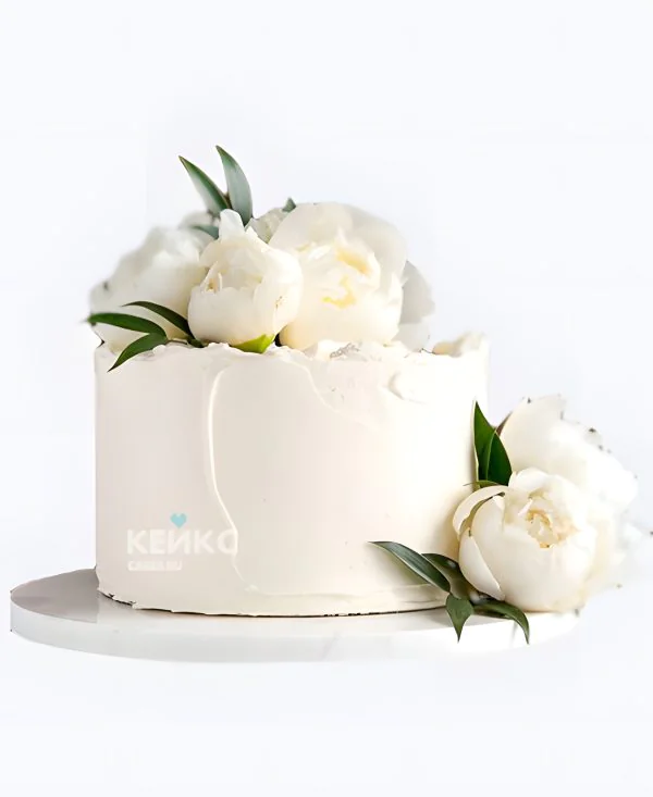 Весенний свадебный торт с пионами Весенний свадебный торт с пионами Фото