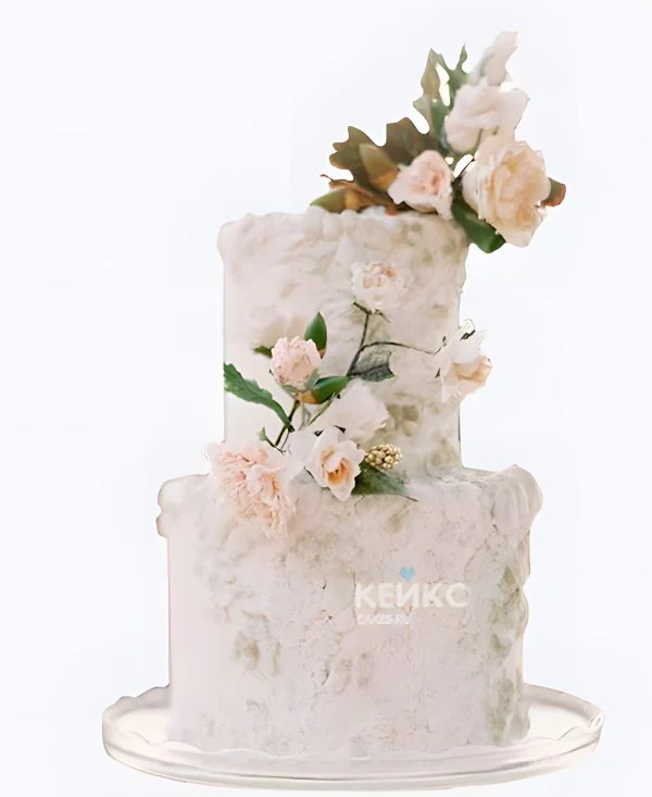 Весенний свадебный торт с цветами Фото