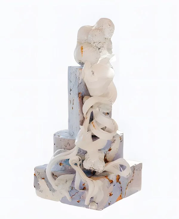 Высокий трендовый торт на свадьбу с необычным декором Высокий трендовый торт на свадьбу с необычным декором Фото