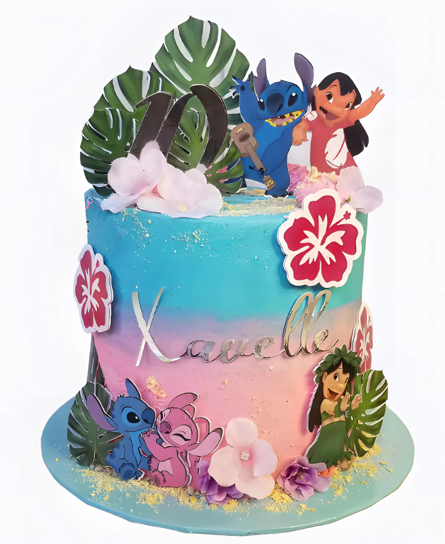 Яркий торт с цветами Яркий торт с цветами Фото