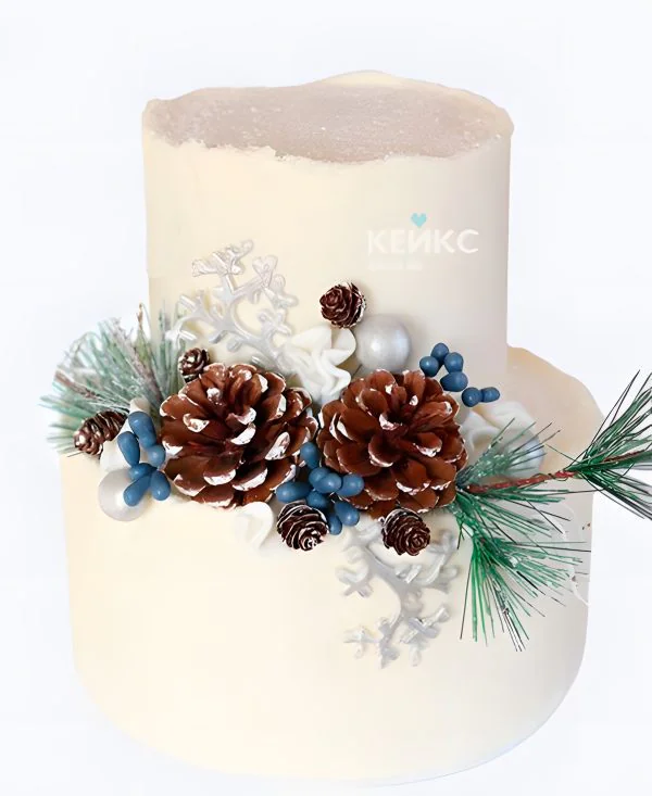 Свадебный торт «Зимние шишки» Фото