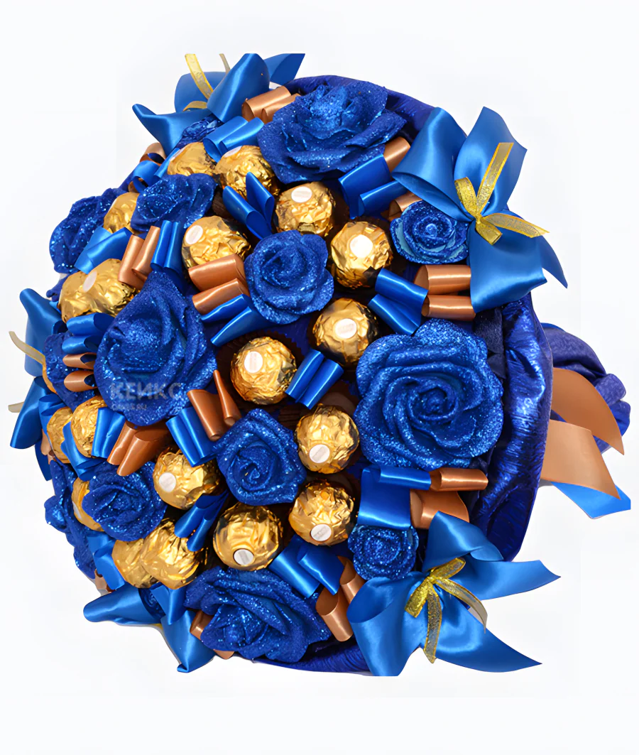 Большой букет из конфет и цветов 2 Фото