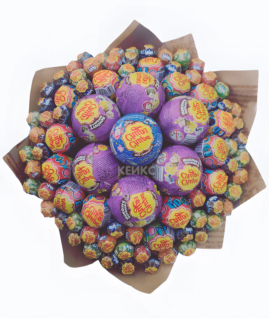 Букет из чупа чупсов и киндеров 1 Фото