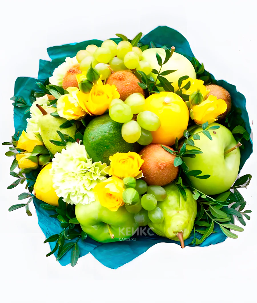 Букет из яблок и лимонов 1 Фото