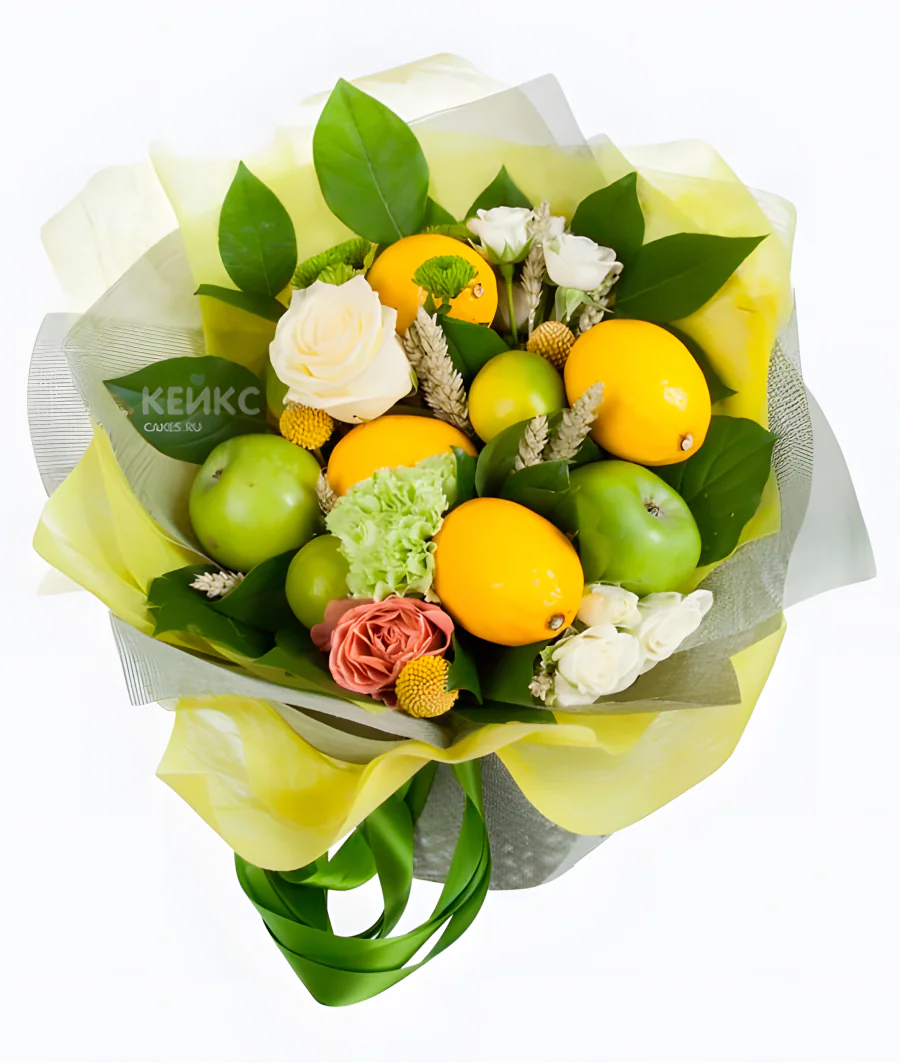Букет из яблок и лимонов 3 Фото