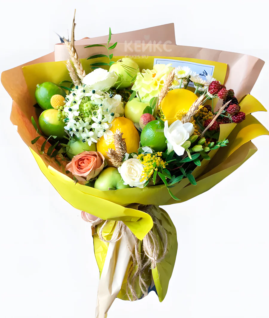 Букет из яблок и лимонов 4 Фото