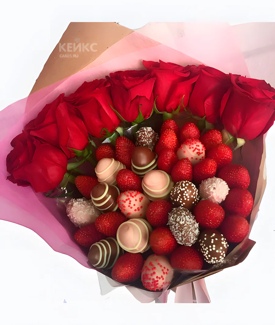 Букет из клубники в шоколаде 6 Фото