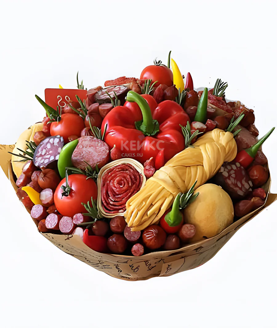 Букет из колбас и сыра для мужчины Фото