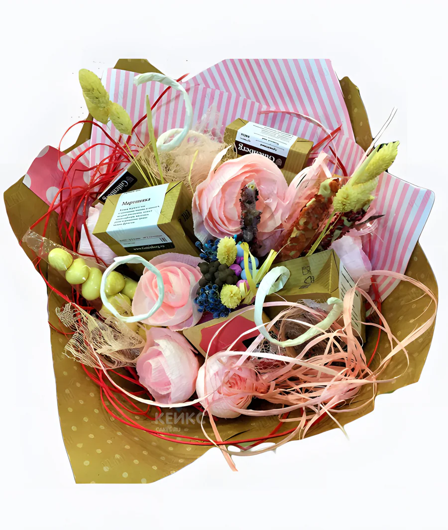 Букет из конфет и чая  5 Фото