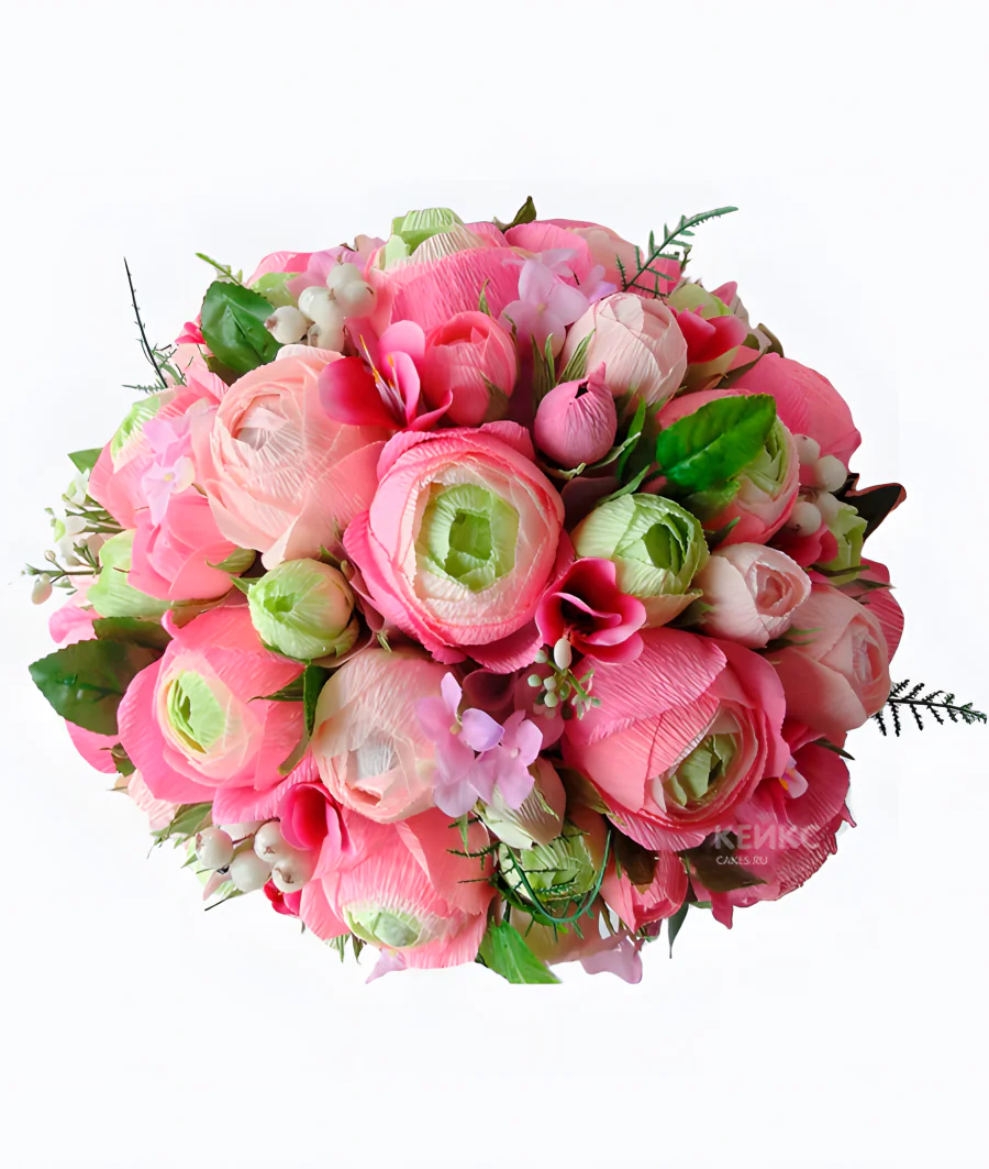 Букет из конфет и пионов 1 Фото