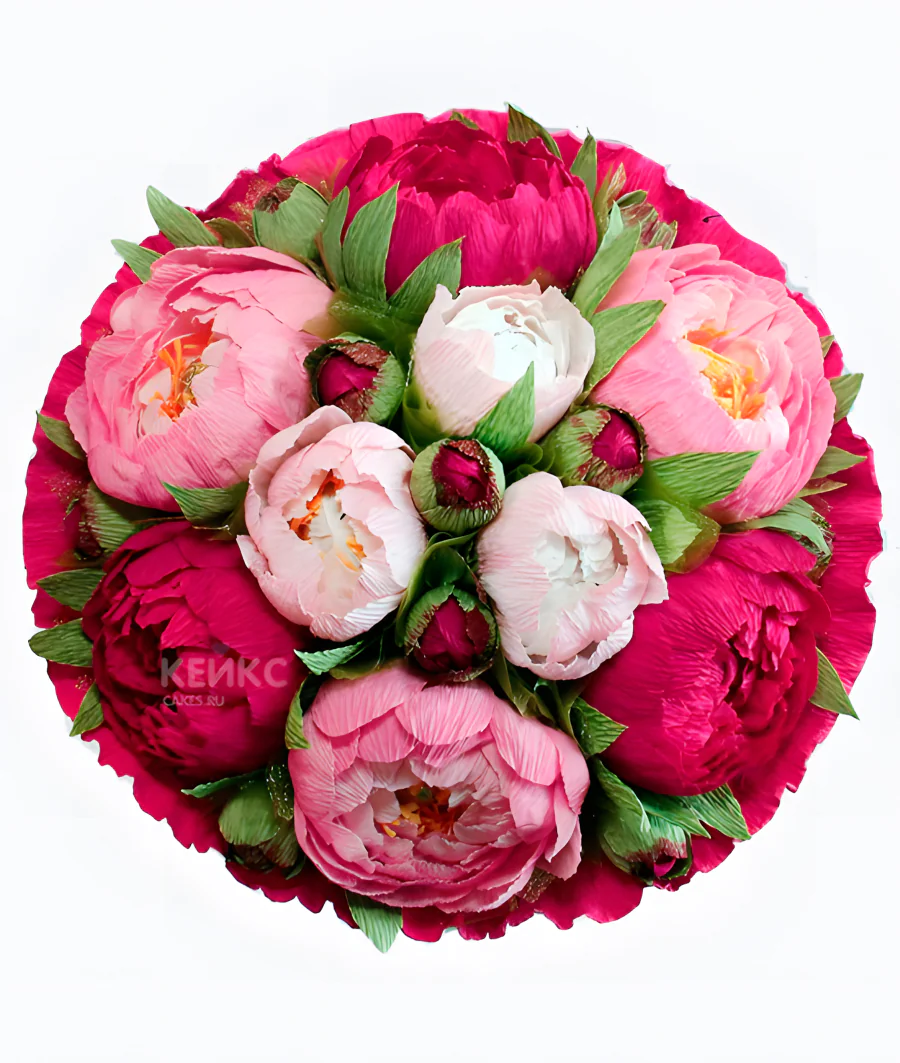 Букет из конфет и пионов 2 Фото