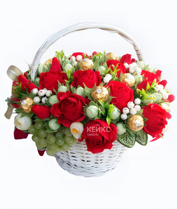 Букет из конфет и роз 1 Фото