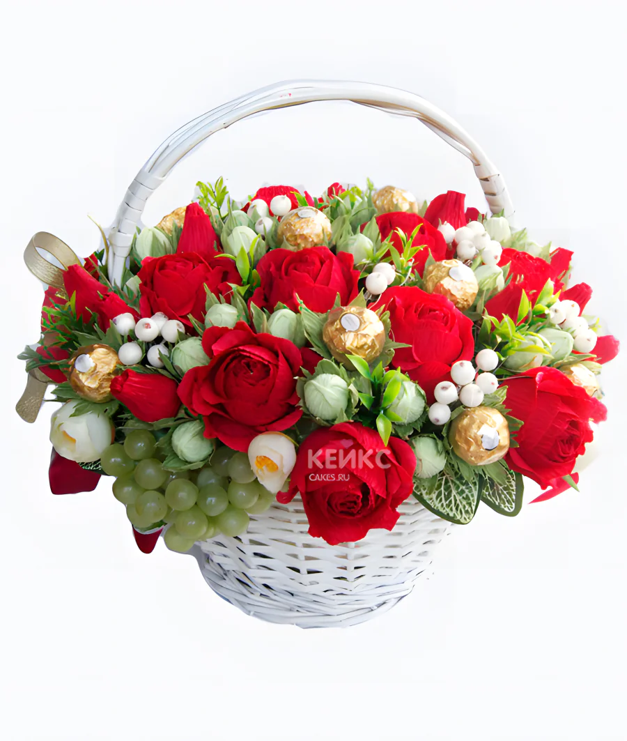 Букет из конфет и роз 1 Фото