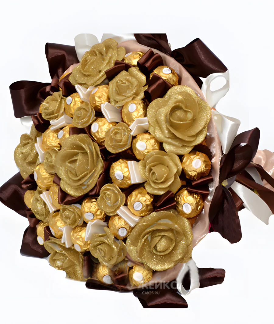 Букет из конфет и роз 2 Фото