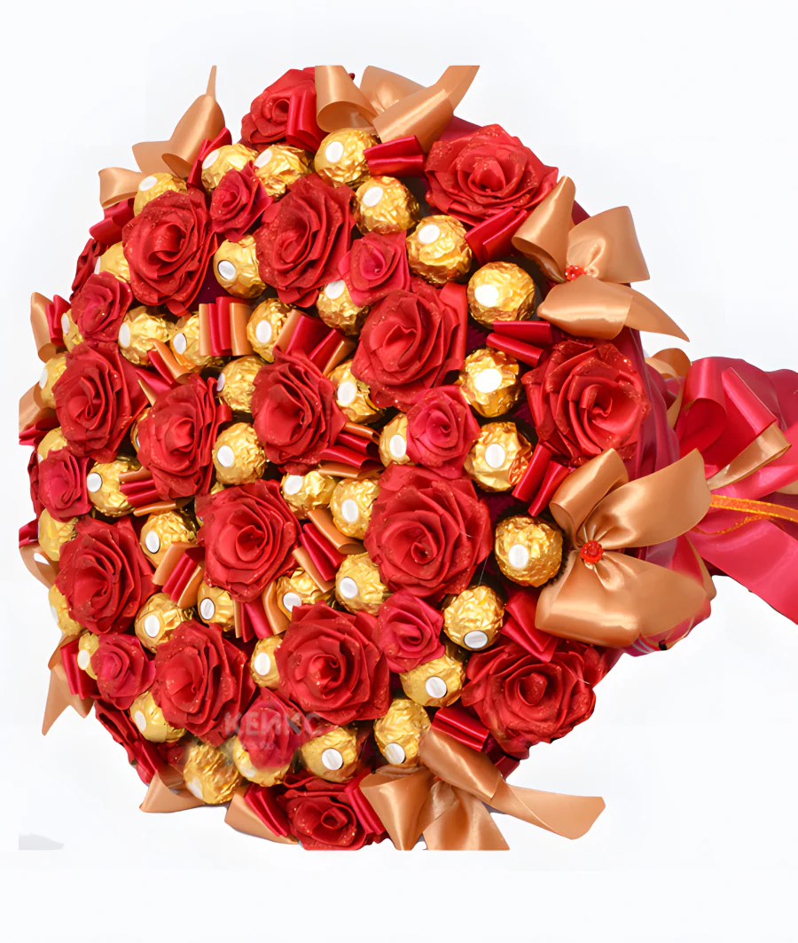 Букет из конфет и роз 4 Фото