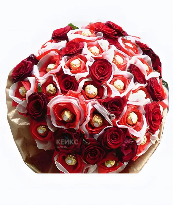 Букет из конфет и роз 7 Фото