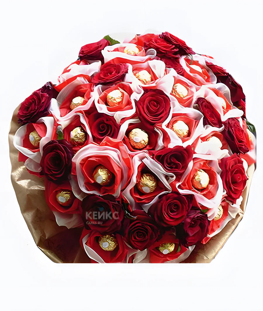 Букет из конфет и роз 7 Фото