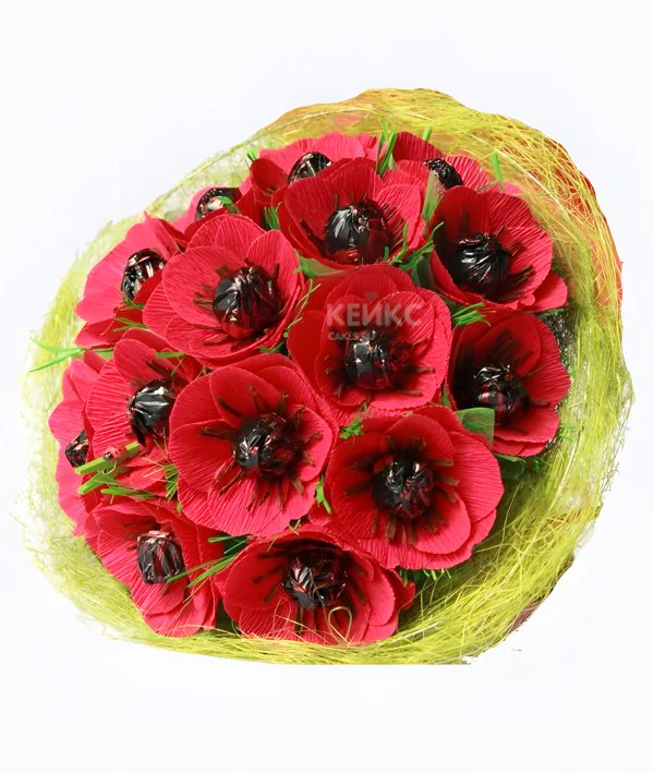 Букет из конфет маков Фото