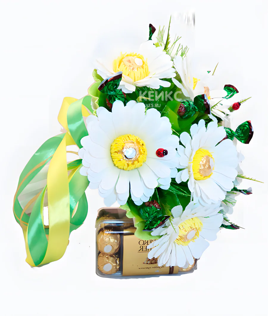 Букет из конфет ромашка 1 Фото