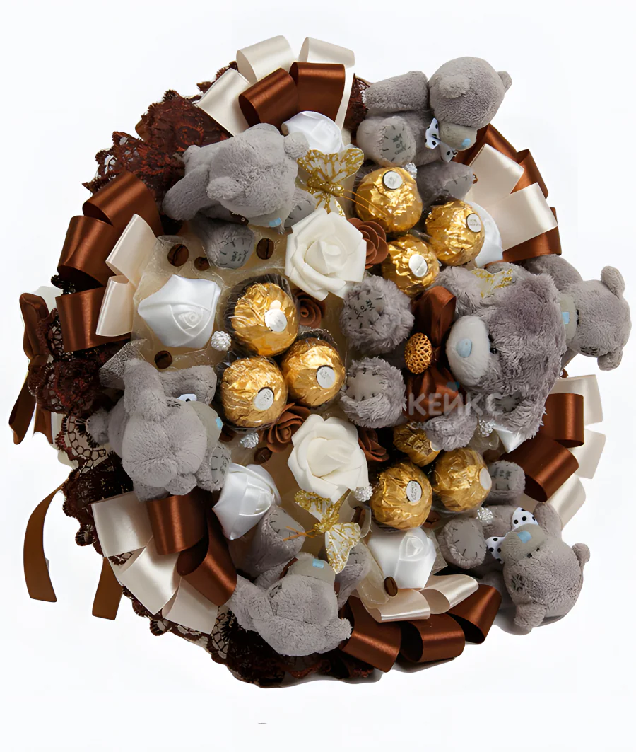 Букет из конфет с игрушками 1 Фото