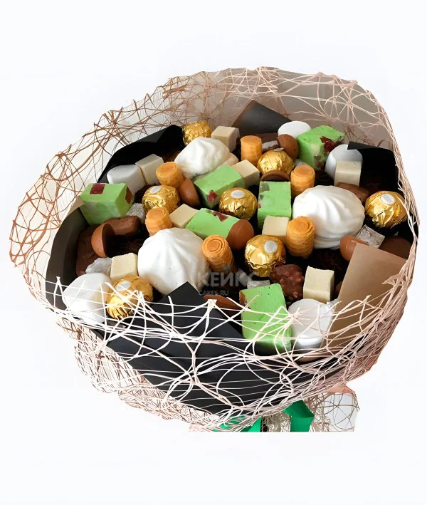 Букет из конфет с печеньями 2 Фото
