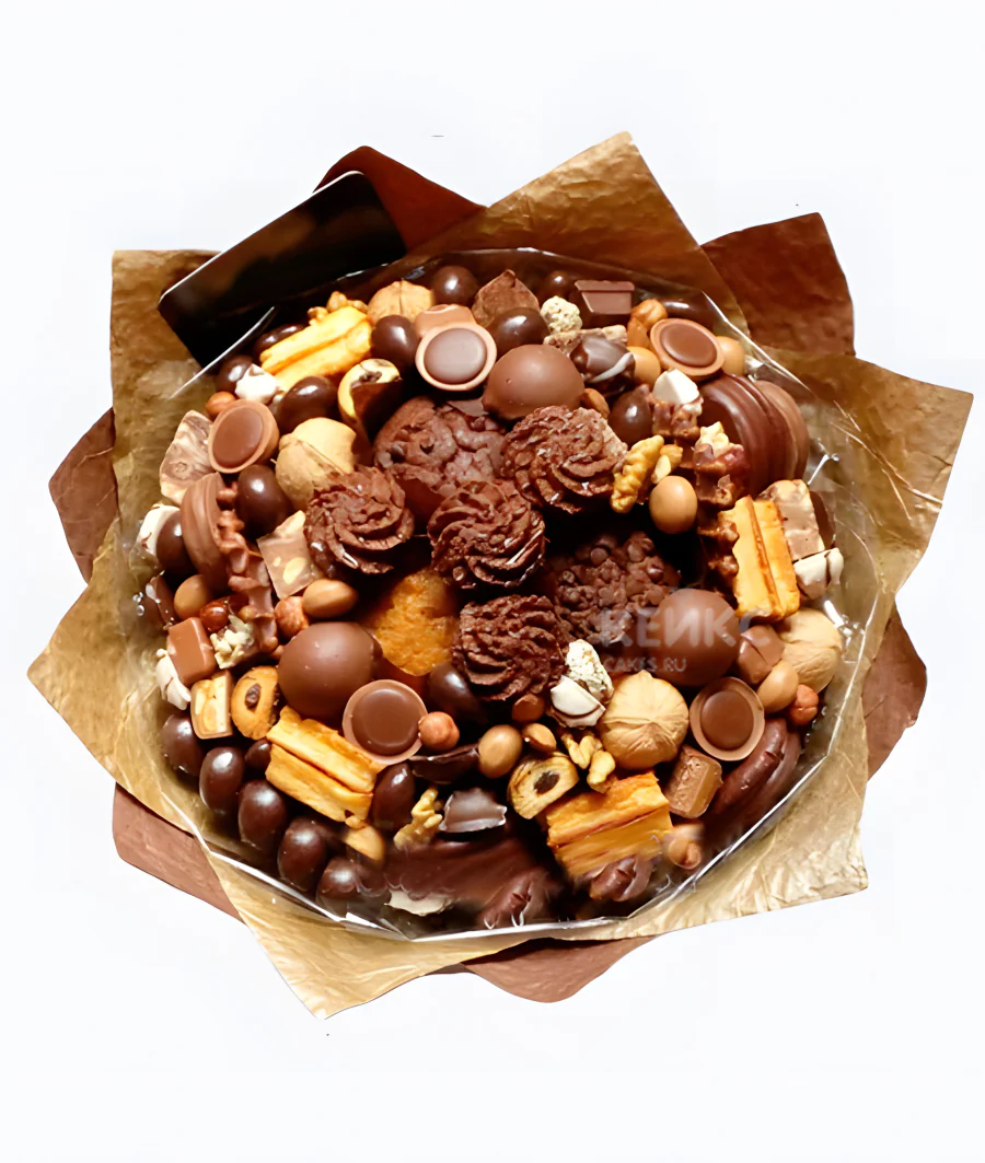 Букет из конфет с печеньями 4 Фото