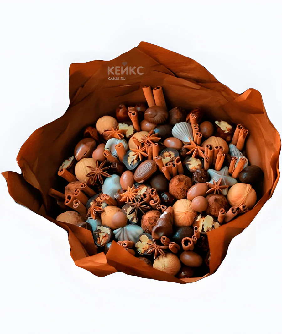 Букет из конфет с печеньями 5 Фото